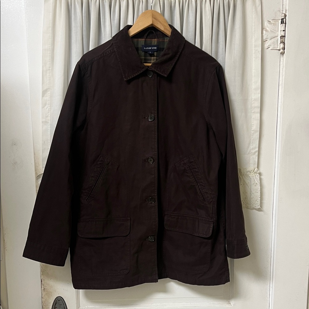 Lands' End Deep Brown Barn Chore Utility Jacket Large
